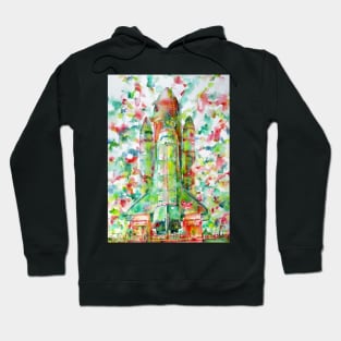 SPACE SHUTTLE - LAUNCH POD - watercolor painting Hoodie